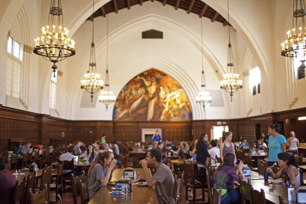 Interior of Frary dining hall at Pomona College