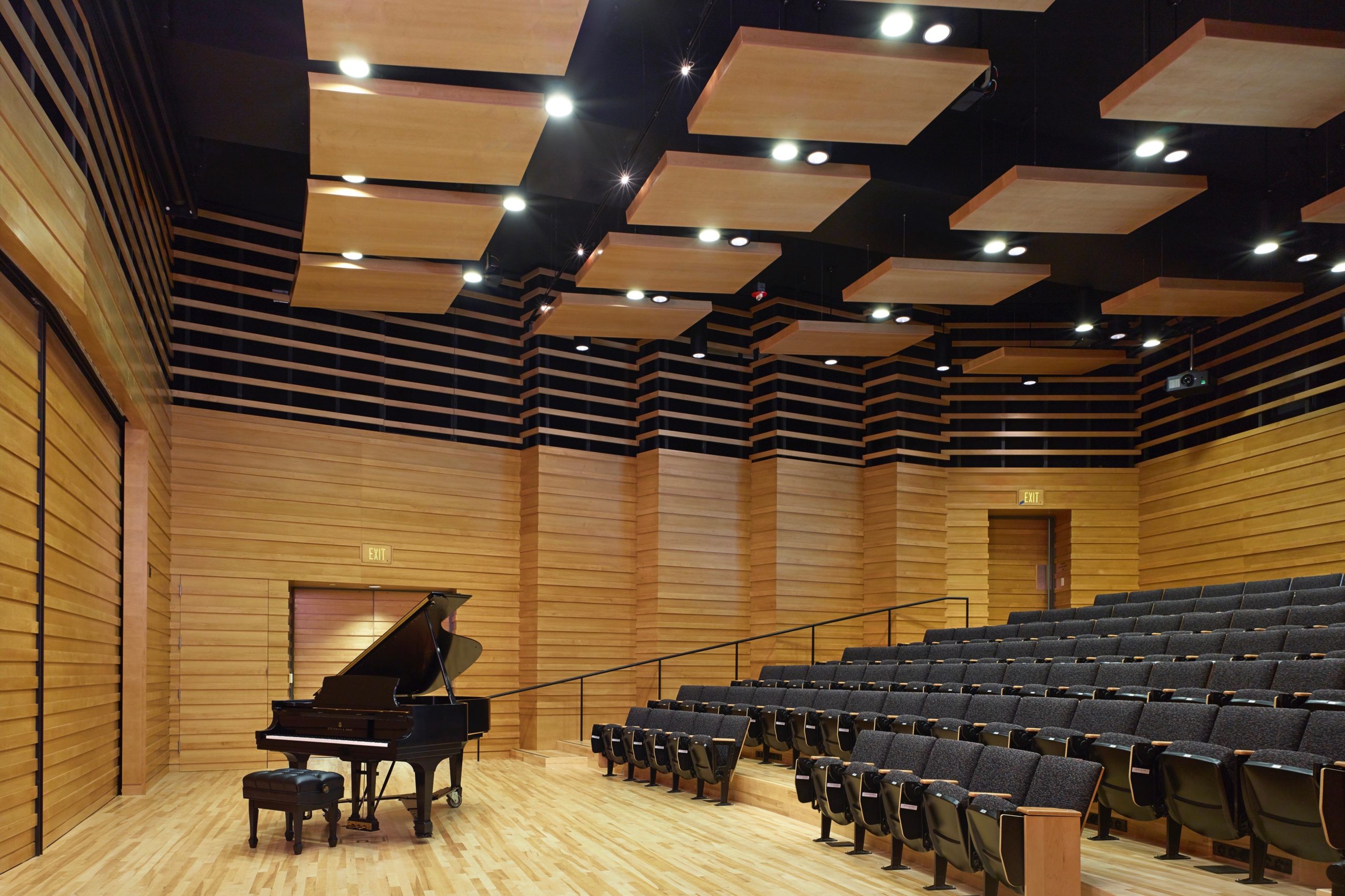 Harvey Mudd Drinkward recital hall - piano and lecture hall seating