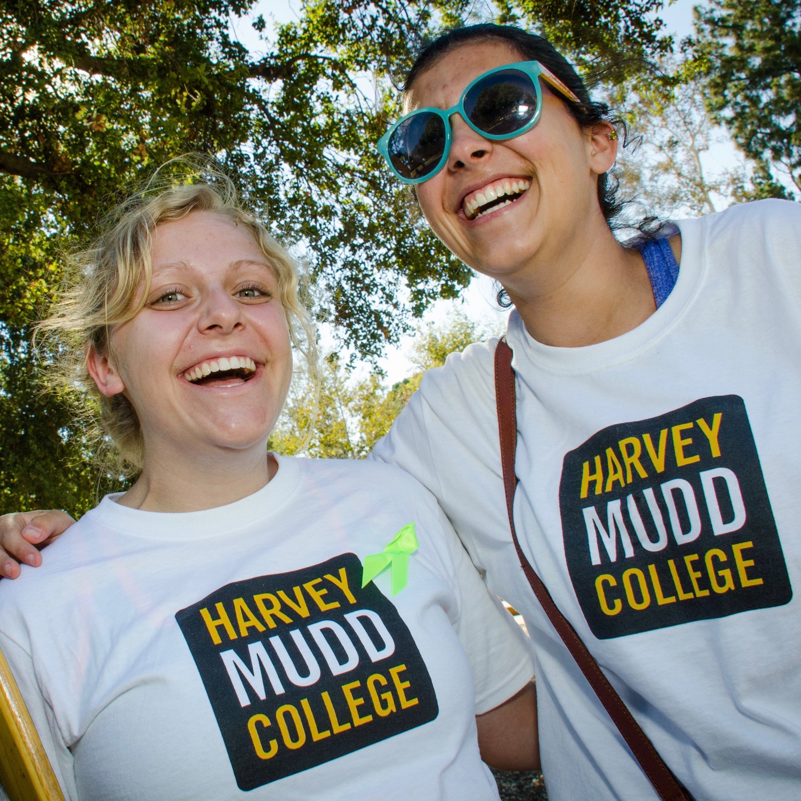 Two harvey mudd students laughing